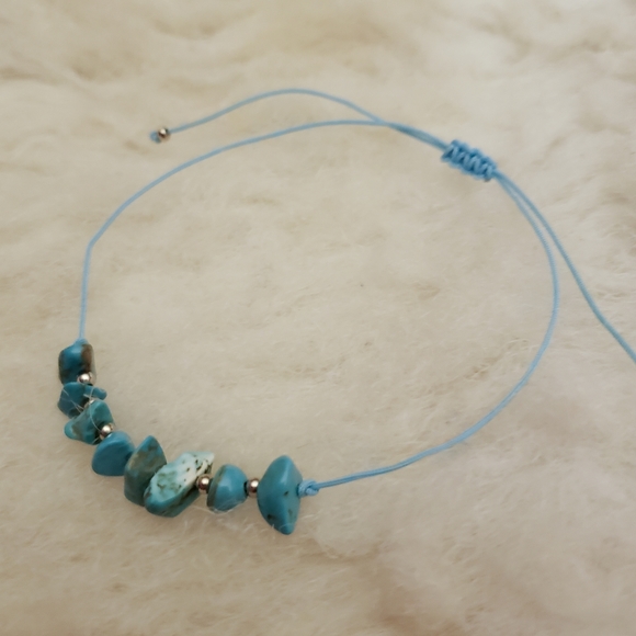 Turquoise & Silver Bead Bracelet too small for me - Picture 2 of 8